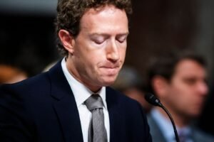 Meta founder and CEO Mark Zuckerberg being questioned in Washington