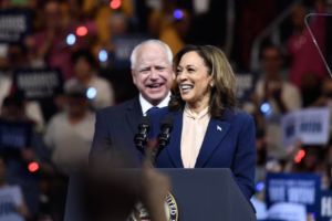 Tim Walz and Kamala Harris in Philadelphia